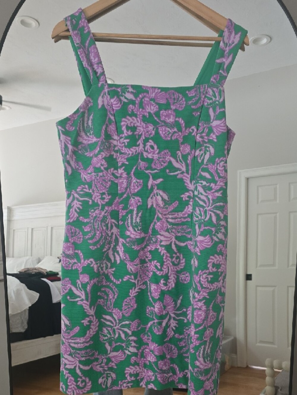 Lilly Pulitzer Green Sundress with Lilac Floral Print - Picture 2 of 2